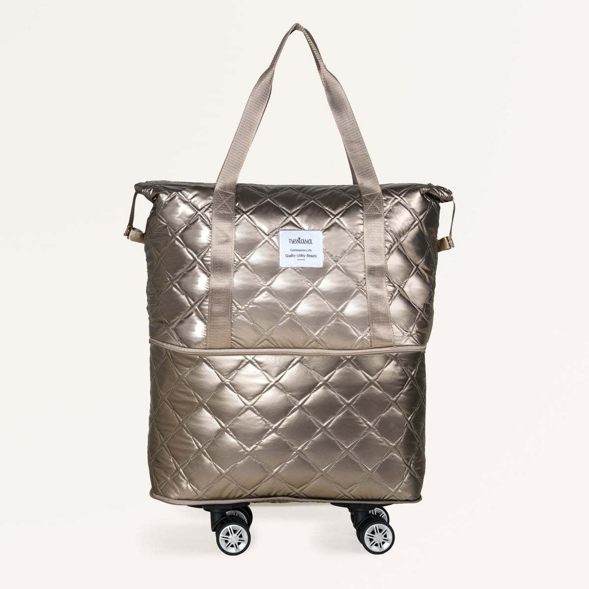 Movo Expandable Bag With Detachable Wheels Metallic Brown Nestasia