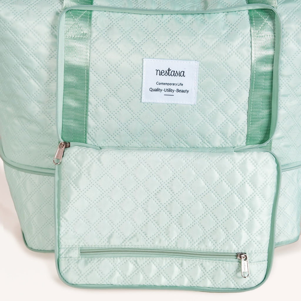 Montara Expandable Foldable Luxe Travel Bag Mint Nestasia