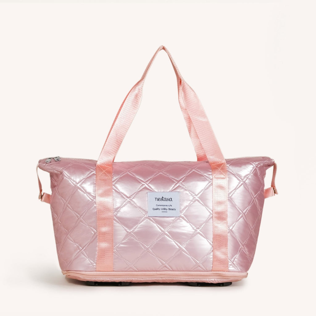 Movo Adjustable Travel Bag With Detachable Wheels Pearl Pink Nestasia