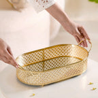 Gold Metal Oval Tray Large Nestasia