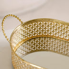 Gold Metal Oval Tray Large Nestasia