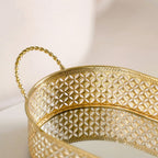 Gold Metal Oval Tray Large Nestasia