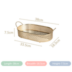 Gold Metal Oval Tray Large Nestasia