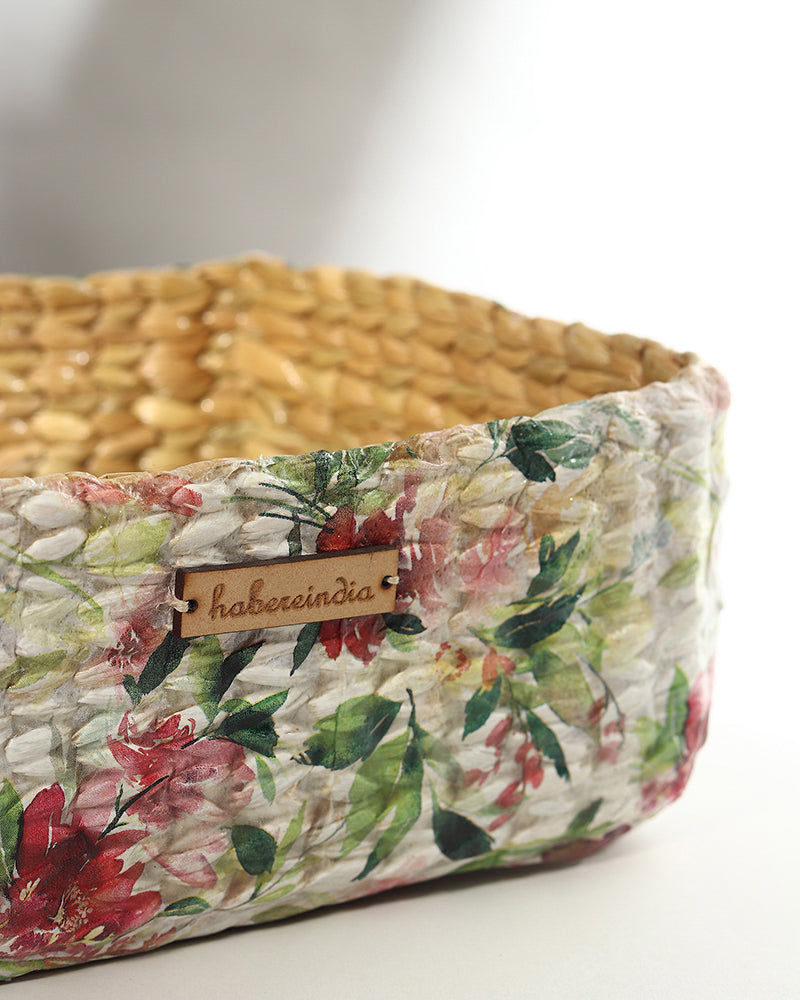 Handwoven Seagrass Storage Basket Trays Set of 3 for Kitchen, Bathroom, and Living Room