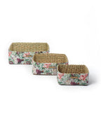 Eco-Friendly Seagrass Storage Tray Set of 3 for Stylish Tabletop and Shelf Organization