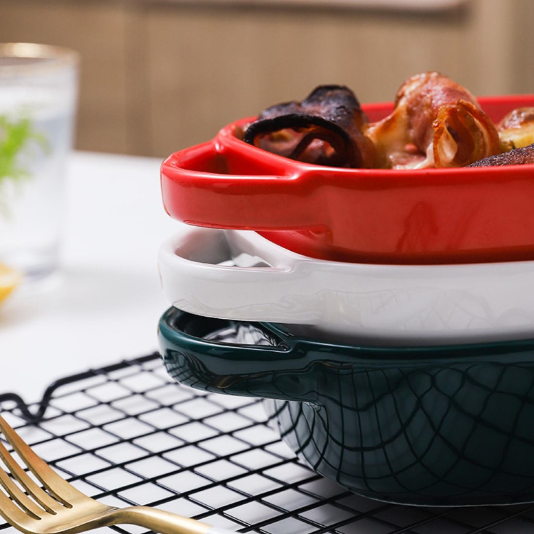 Ceramic Baking Tray With Handles Nestasia