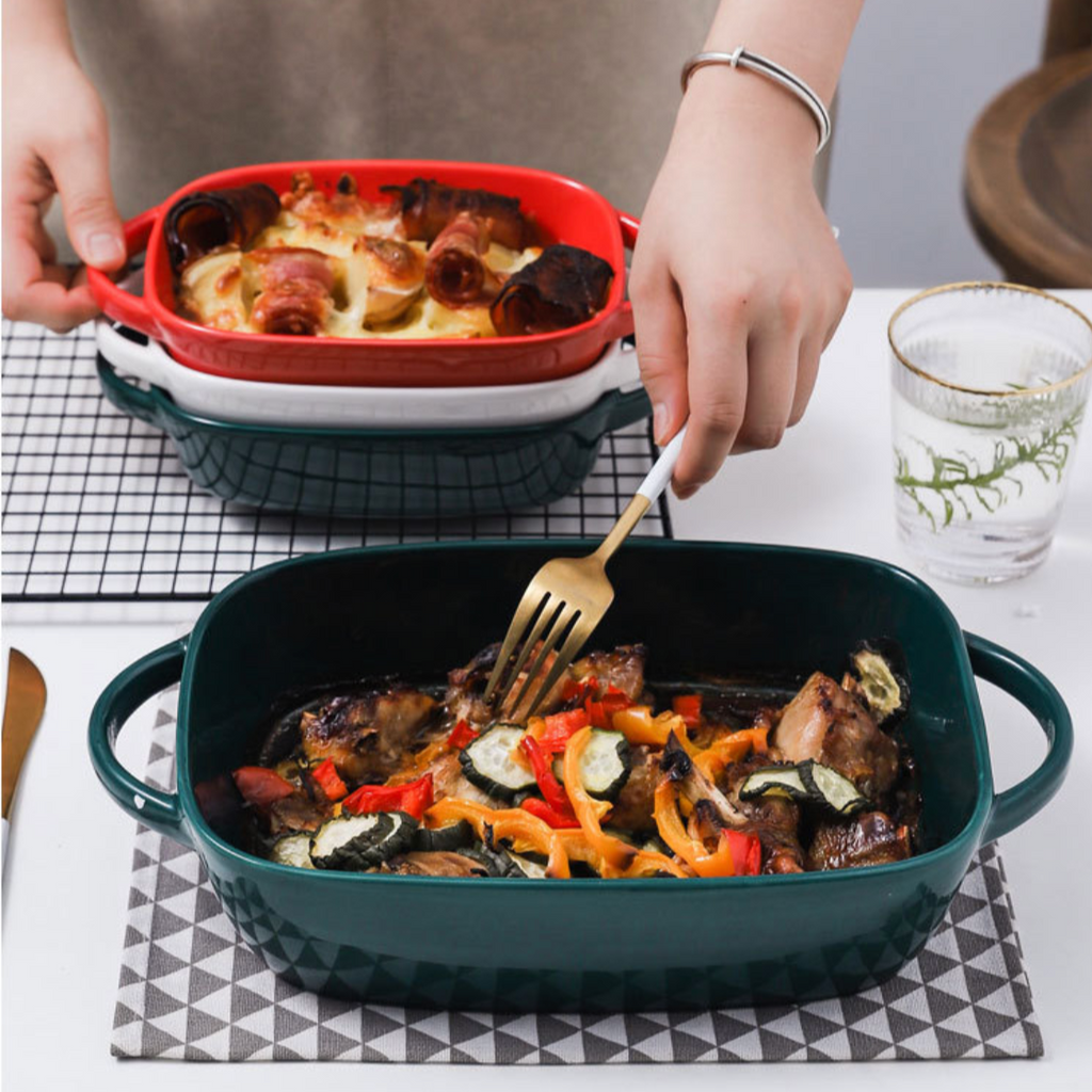 Ceramic Baking Tray With Handles Nestasia