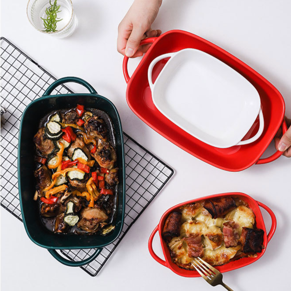Ceramic Baking Tray With Handles Nestasia