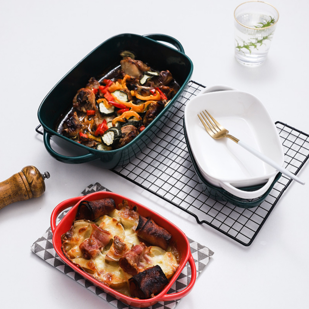 Ceramic Baking Tray With Handles Nestasia