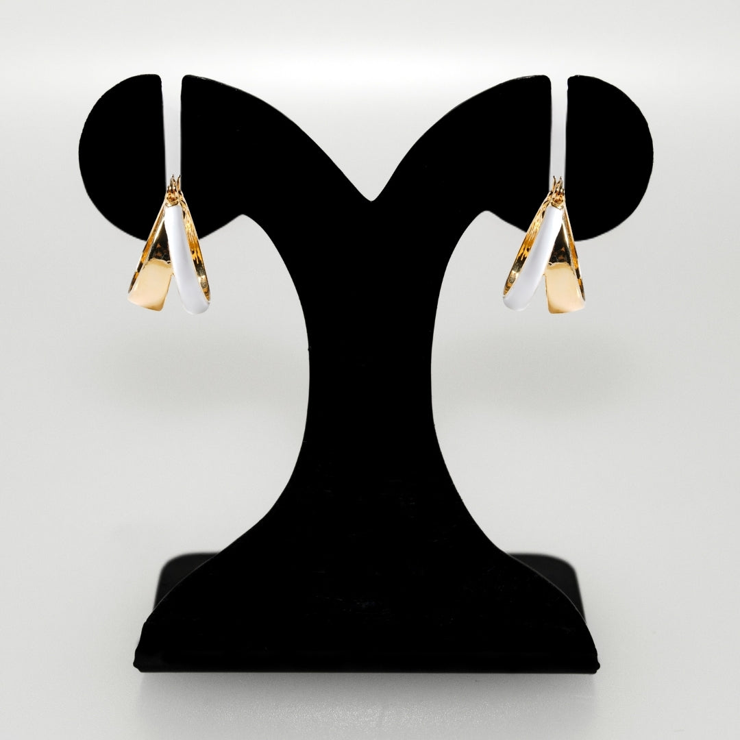 Dual Hoop Earrings White Nestasia