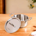 Tri Ply Stainless Steel Casserole Pot With Lid 2300ml Nestasia