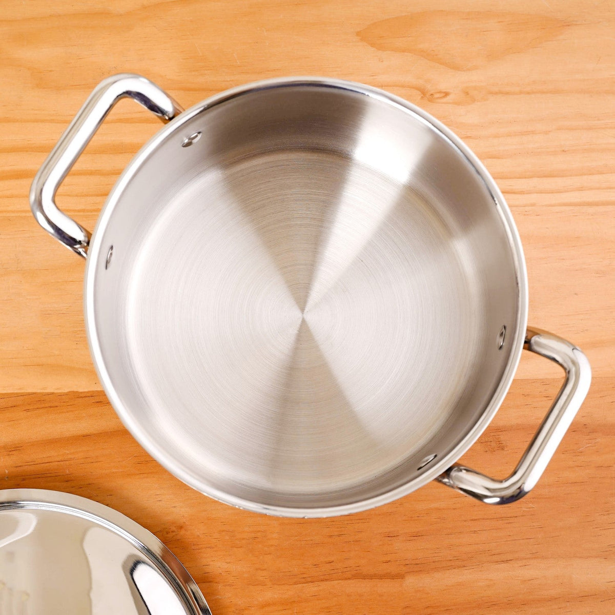 Tri Ply Stainless Steel Casserole Pot With Lid 4000ml Nestasia