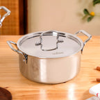 Tri Ply Stainless Steel Casserole Pot With Lid 4000ml Nestasia