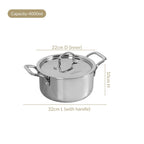 Tri Ply Stainless Steel Casserole Pot With Lid 4000ml Nestasia