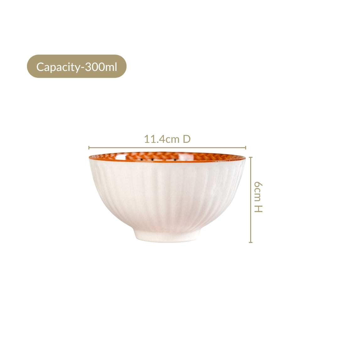 Terra Indigo Ceramic Bowls Set Of 4 300ml Nestasia