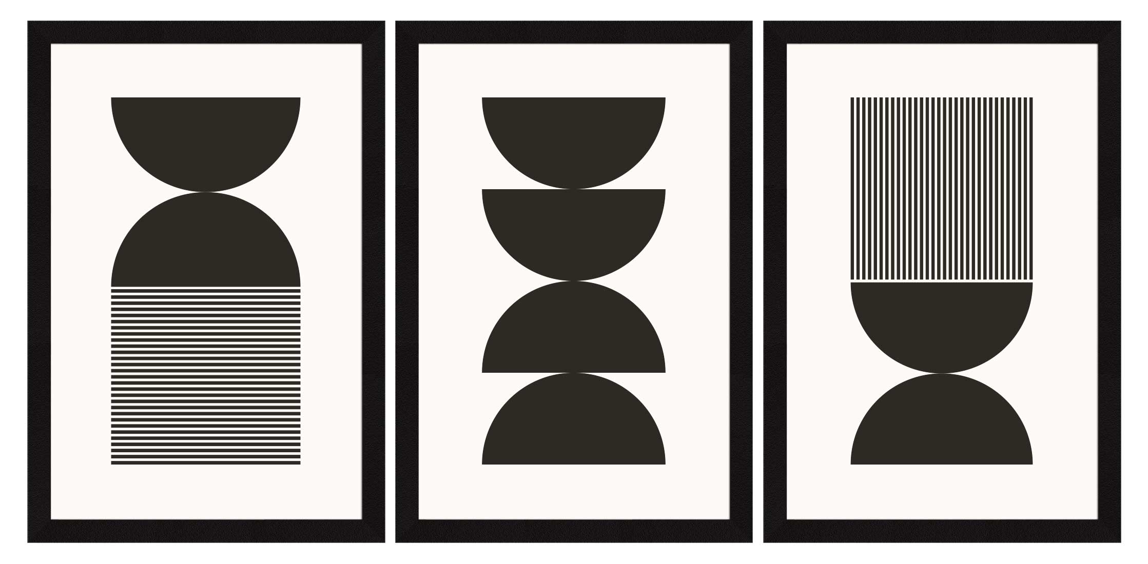 Boho Painting For Wall Decoration, Painting For Living Room, Set of 3 AXIII-38-BOH ArtX