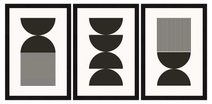 Boho Painting For Wall Decoration, Painting For Living Room, Set of 3 AXIII-38-BOH