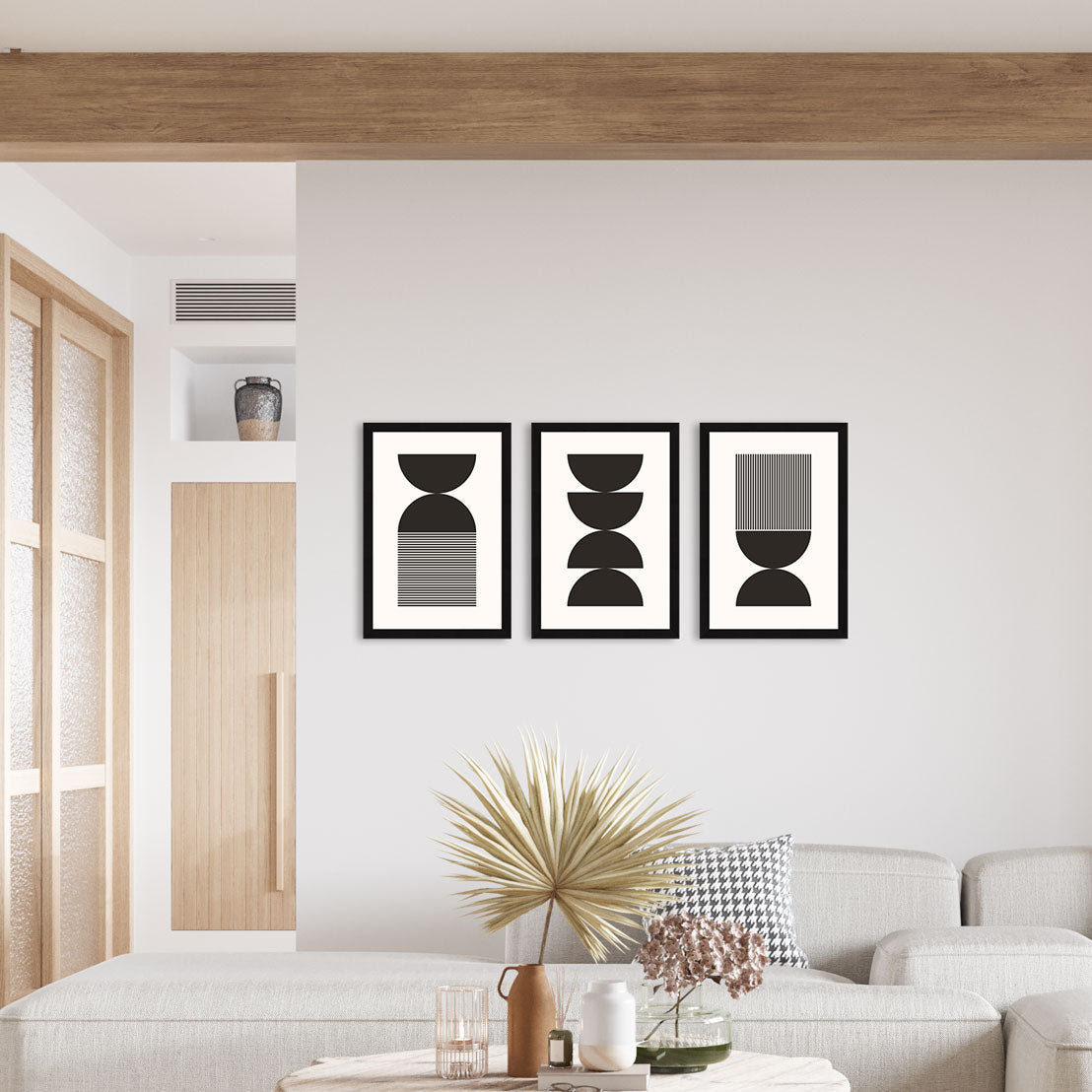 Boho Painting For Wall Decoration, Painting For Living Room, Set of 3 AXIII-38-BOH ArtX