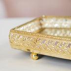 Luxury Mirror Tray Gold Set Of 3 Nestasia