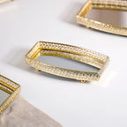 Luxury Mirror Tray Gold Set Of 3 Nestasia