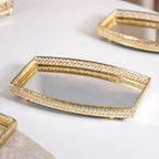 Luxury Mirror Tray Gold Set Of 3 Nestasia