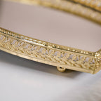 Luxury Mirror Tray Gold Set Of 3 Nestasia