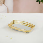 Luxury Mirror Tray Gold Set Of 3 Nestasia