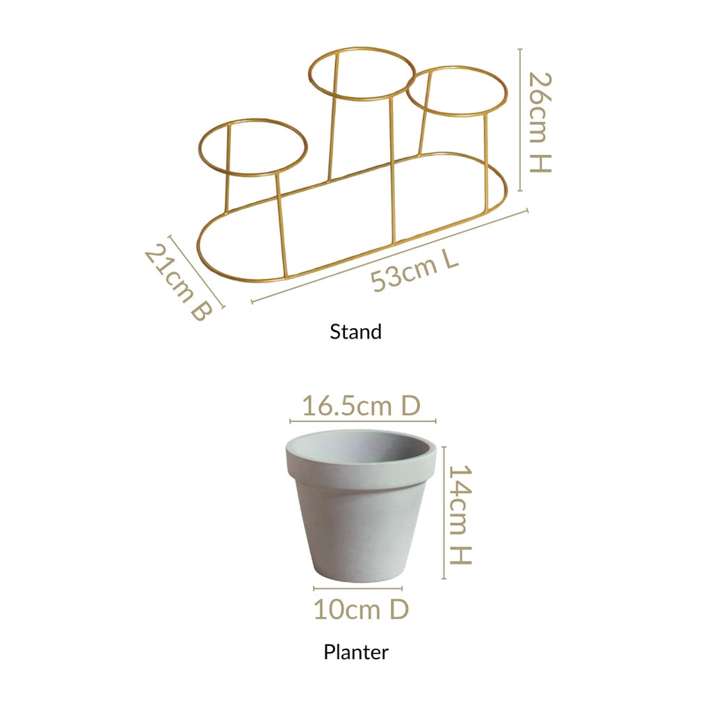 TerraTier Indoor Planter With Stand Grey Nestasia