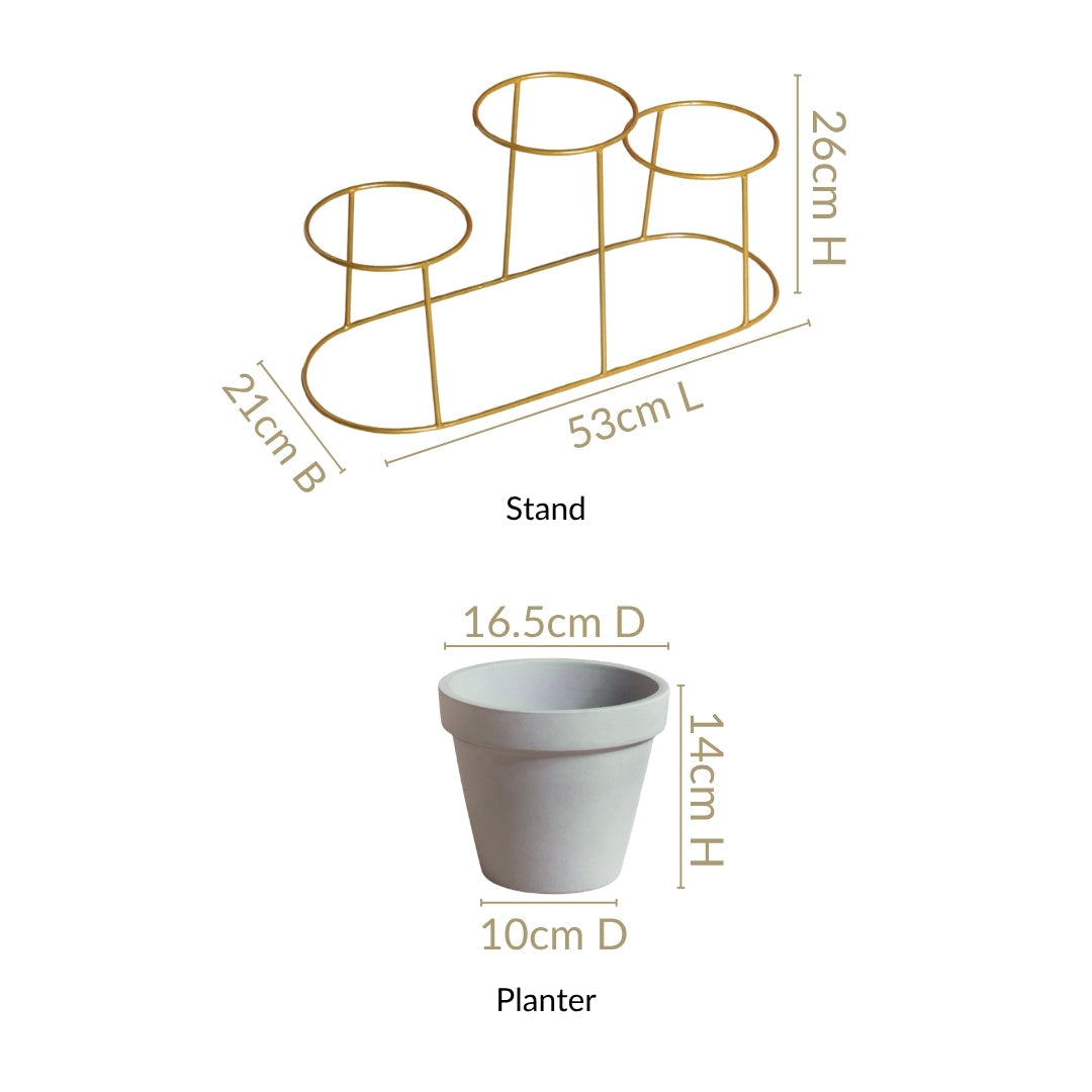 TerraTier Indoor Planter With Stand Grey Nestasia