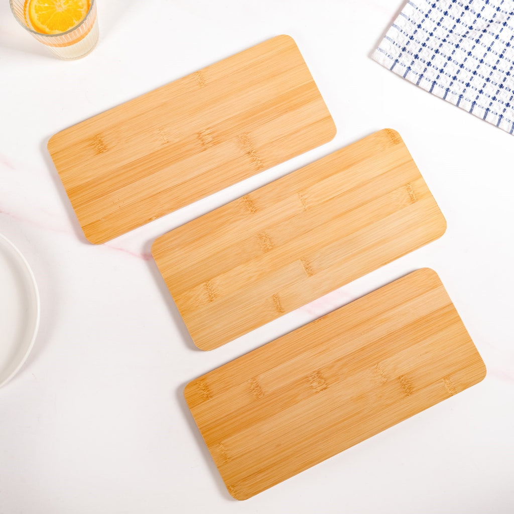 Triple Steps Bamboo Platter Stand Nestasia