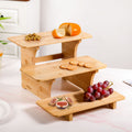 Triple Steps Bamboo Platter Stand Nestasia