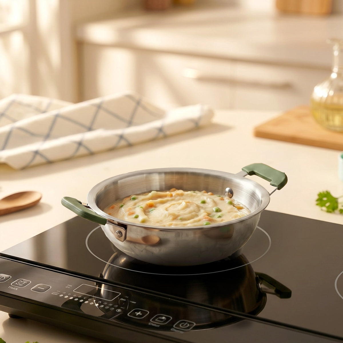 Pico Triply Induction Safe Stainless Steel Mini Kadai 900ml Nestasia
