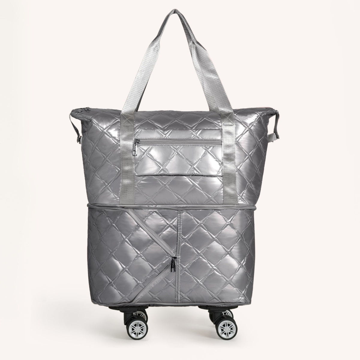 Movo Expandable Travel Bag With Removable Wheels Silver Nestasia