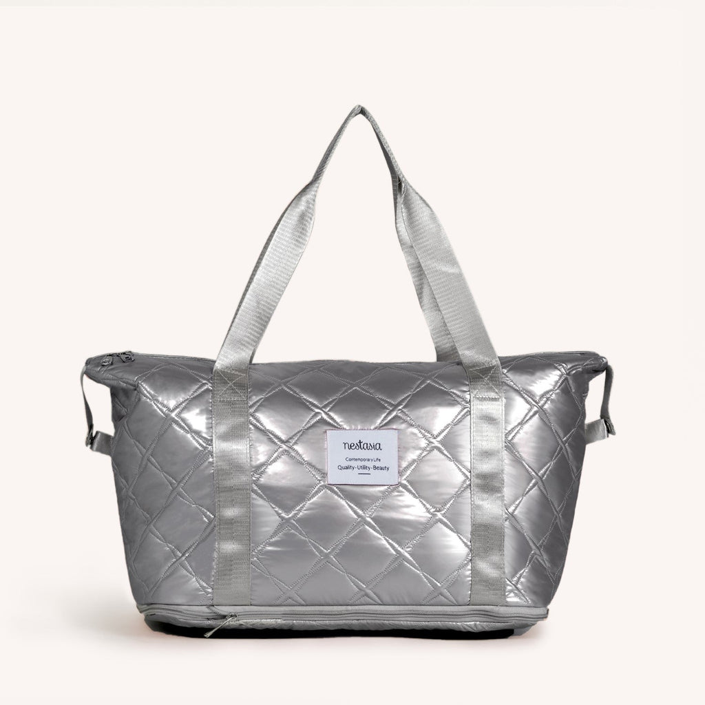 Movo Expandable Travel Bag With Removable Wheels Silver Nestasia