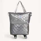 Movo Expandable Travel Bag With Removable Wheels Silver Nestasia
