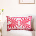 Vibrant Tropic Embroidered Cotton Cushion Cover 50x30cm Nestasia