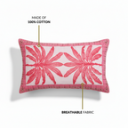 Vibrant Tropic Embroidered Cotton Cushion Cover 50x30cm Nestasia