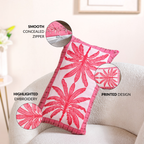 Vibrant Tropic Embroidered Cotton Cushion Cover 50x30cm Nestasia