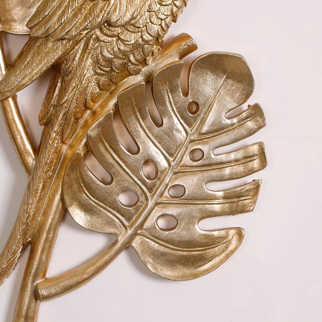 Tropical Parrot Wall Decor Gold Nestasia