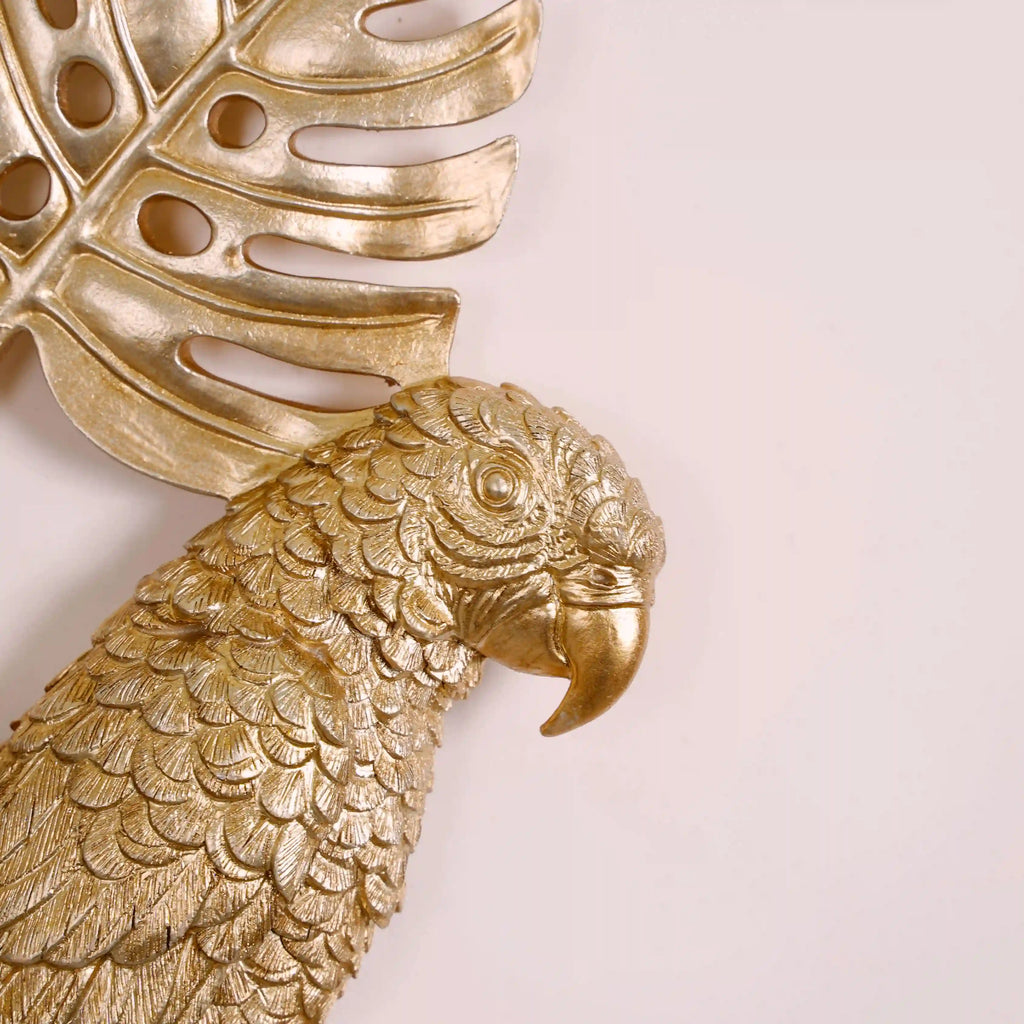 Tropical Parrot Wall Decor Gold Nestasia