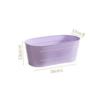 Trough Lined Lavender Oval Plant Holder Set Of 2 Nestasia