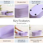 Trough Lined Lavender Oval Plant Holder Set Of 2 Nestasia