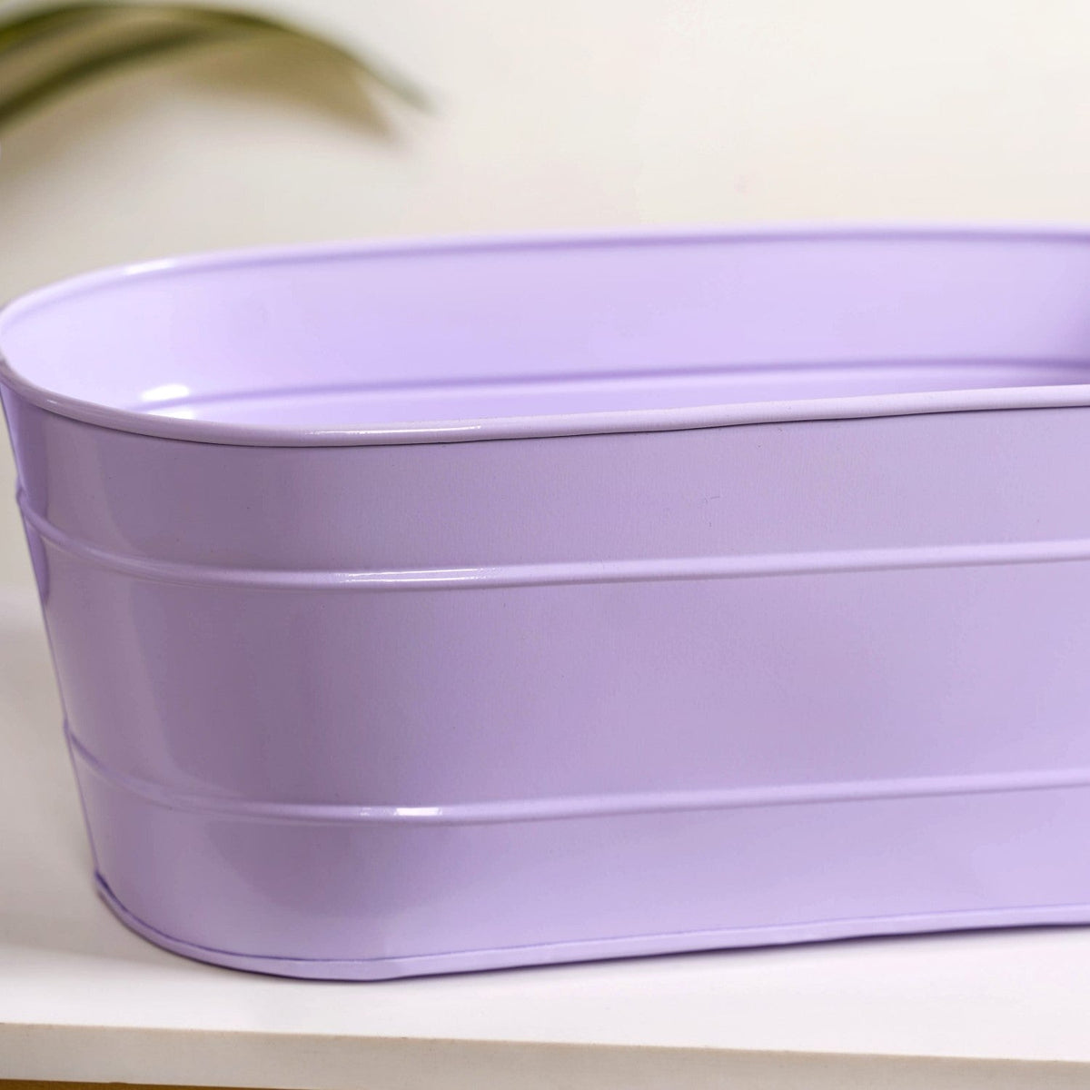 Trough Lined Lavender Oval Plant Holder Set Of 2 Nestasia