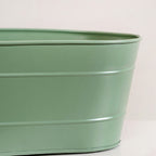 Trough Lined Oval Metal Planter Set Of 2 Sage Green Nestasia