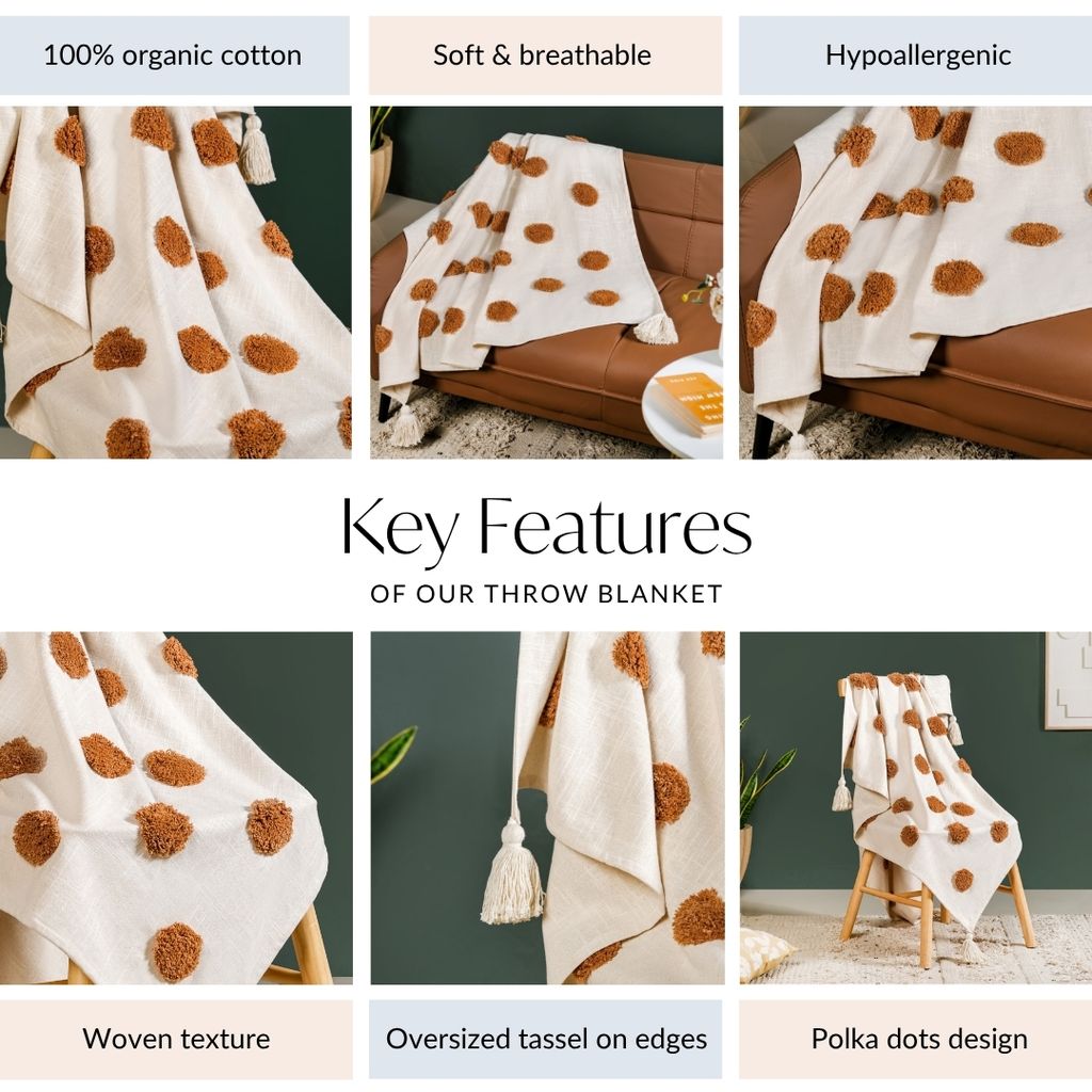 Tuft And Tassel Pure Cotton Throw Nestasia