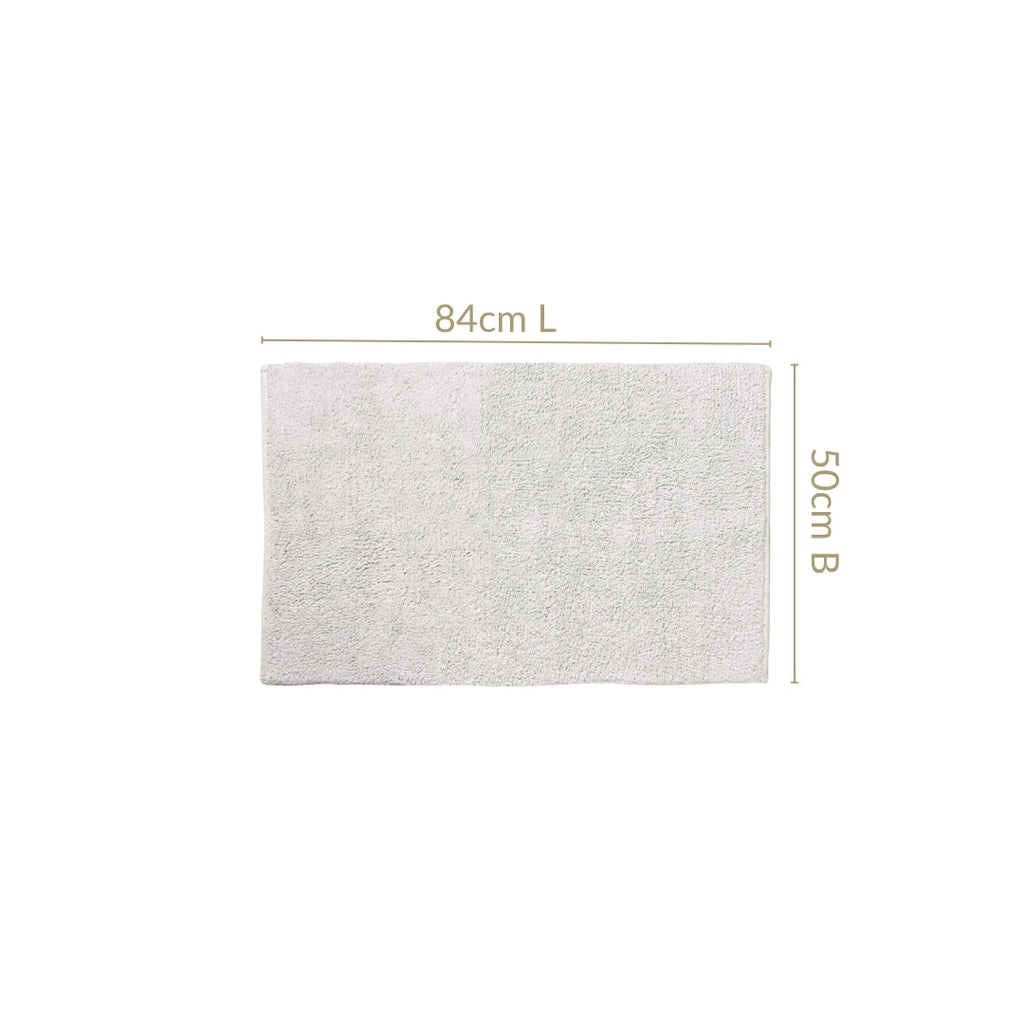 Tufted Cotton Reversible Floor Mat Light Grey 84x50cm Nestasia
