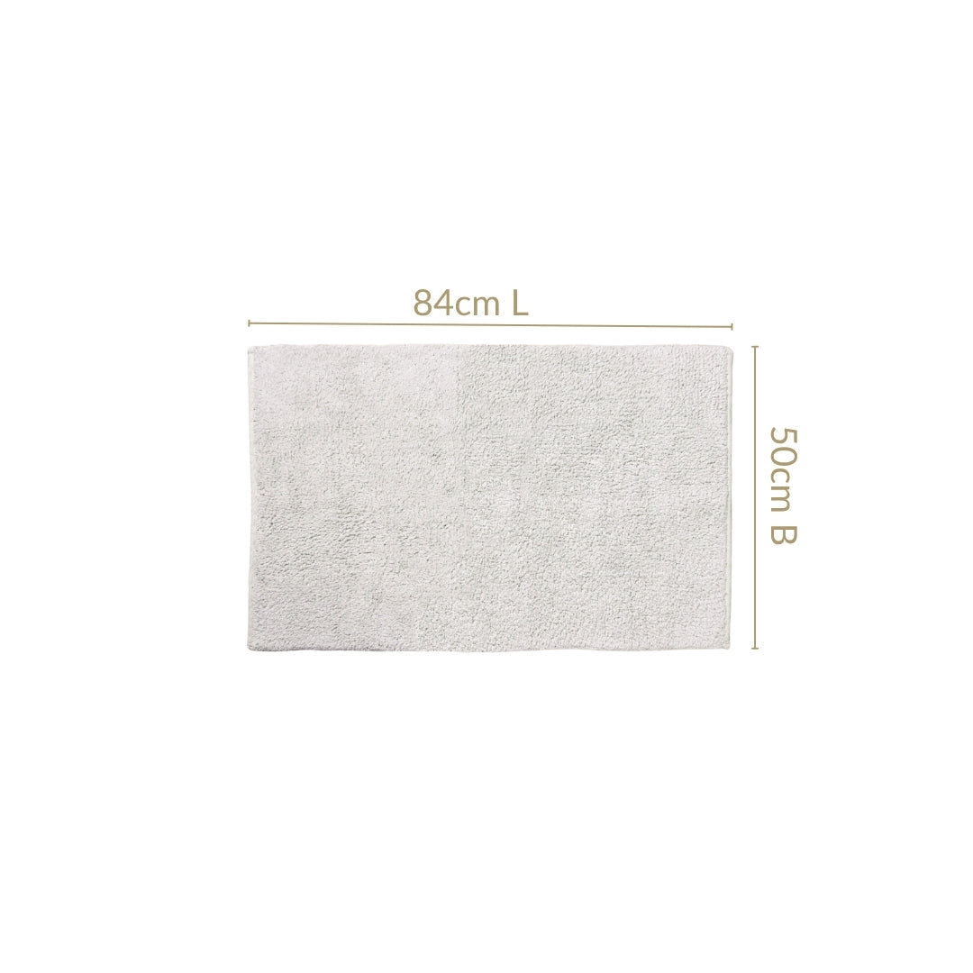 Tufted Cotton Reversible Floor Mat Light Grey 84x50cm Nestasia