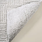 Tufted Cotton Reversible Floor Mat Light Grey 84x50cm Nestasia