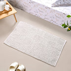 Tufted Cotton Reversible Floor Mat Light Grey 84x50cm Nestasia