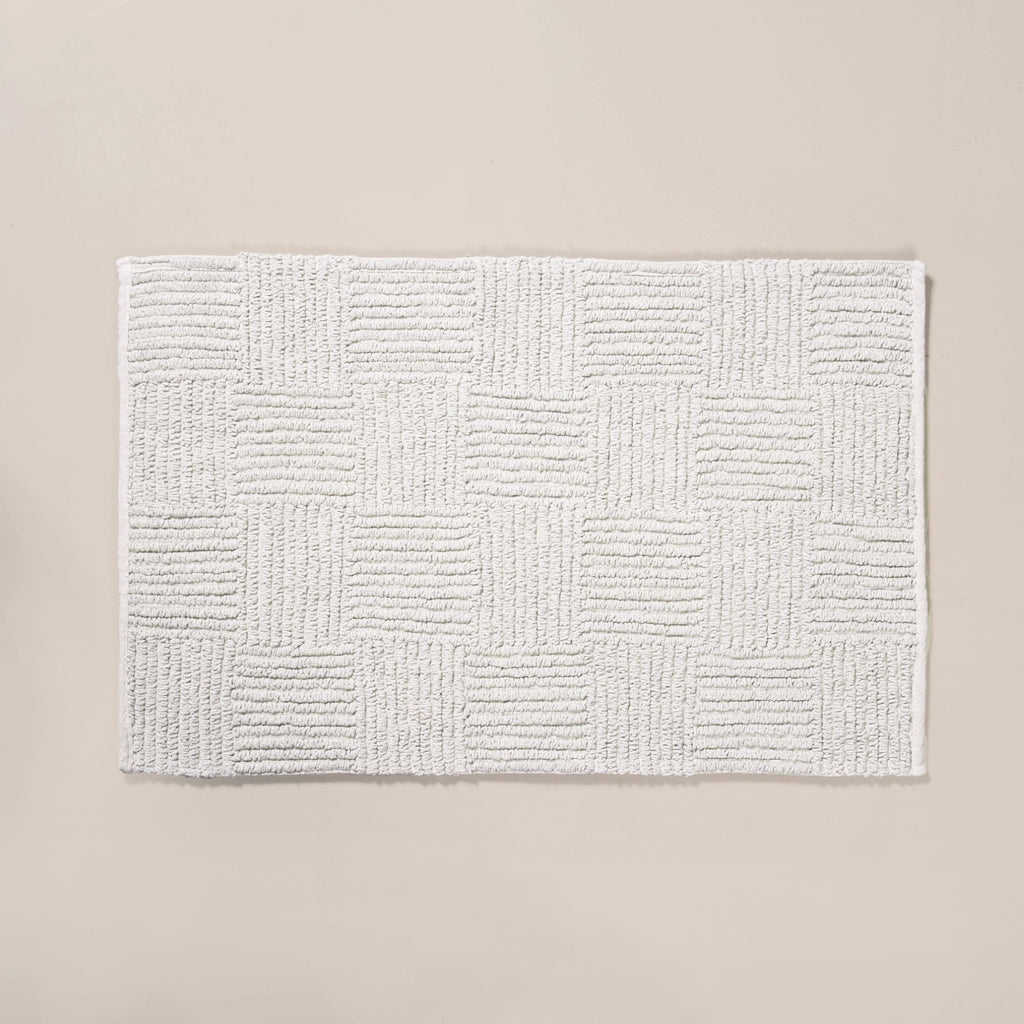 Tufted Cotton Reversible Floor Mat Light Grey 84x50cm Nestasia